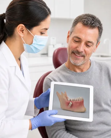 Paciente con la dentista durante una valoración de prótesis removible y rehabilitación oral en Córdoba